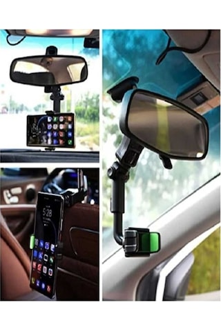 Dikiz Aynasına Takılı 360 Derece Dönebilen Cep Telefonu Tutacağı