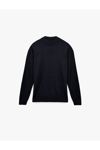 Koton Uzun Kollu Regular Fit Dik Yaka Basic Triko Kazak Lacivert 6wam70003ht Lacivert