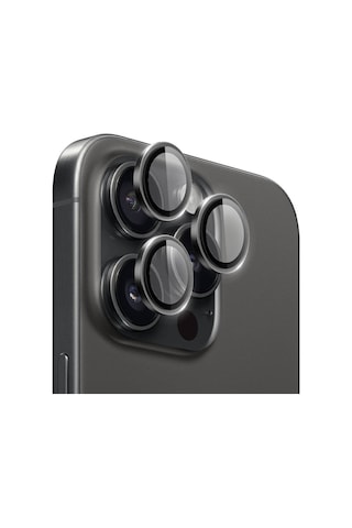 İphone 16 Pro Max Uyumlu Safir Kamera Lens Koruyucu Wiwu Lg-003 Lens Guard Siyah