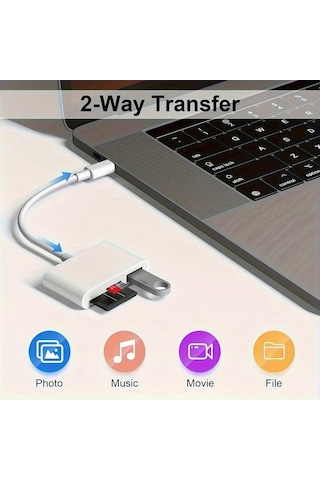 Willowhaven Usb Type C Sd Tf Kart Okuyucu Beyaz İphone Android Windows Laptop Telefon Adaptörü