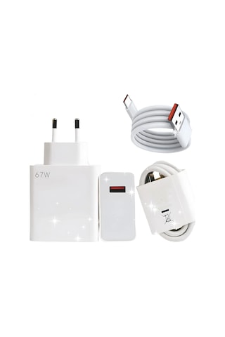 Type-C 67w (Watt) Ultra Hızlı Şarj Aleti Adaptör Kablo Set
