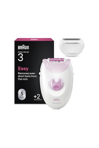 Braun Silk Épil 3 Kablolu Epilatör, Kalıcı Pürüzsüz Cilt, 3-031