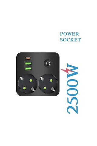 Xuweiwei Siyah Ql 86u 5 Eu Prizli Güç Şeridi Çoklu Seviyeli Adaptör Masaüstü Duvar Adaptörü Yatak Mutfak Oturma Odası