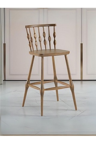Natura Retro Ahşap Bar Sandalyesi Ahşap