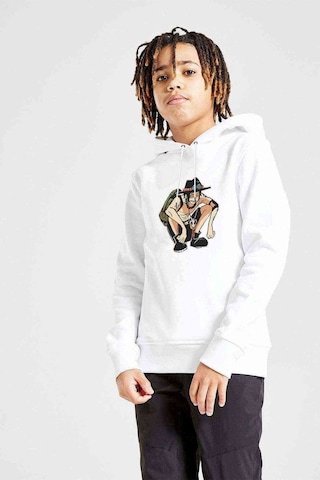Tshirthane Anime One Piece Roger Baskılı Unisex Çocuk Kapüşonlu Beyaz Sweat