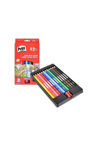 12 Renk Kuru Boya Çok Renkli
