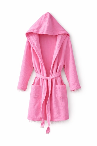 Muslin Efes Kısa Kapşonlu/cepli Bornoz Aquatolıa Pembe