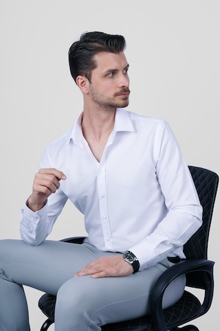 Optik Beyaz Slimfit Erkek Gömlek Beyaz