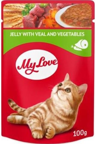 My Love Pouch Dana Etli ve Sebzeli Yetişkin Kedi Maması 100 G