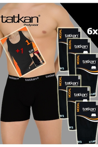 Mataş Tatkan - 6'lı - Penye Modal Erkek Boxershort Siyah Mataş Tatkan - 6'lı - Penye Modal Erkek Boxershort Siyah