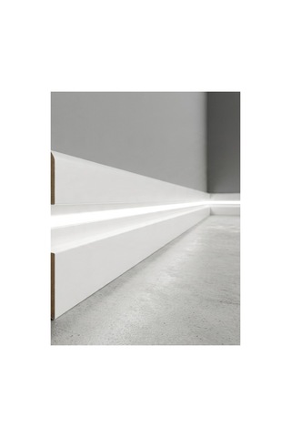 Led Kanallı Beyaz Süpürgelik Lake Pvc Süpürgelik 12 Cm Yüksekliğinde 14 Mm Kalınlığında 280 Cm Uzunluğundadır