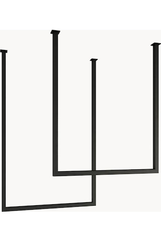 Tensy Metal İkili Set Tavan Askılı Banyo Havlu Ve Bornoz Askılığı Siyah