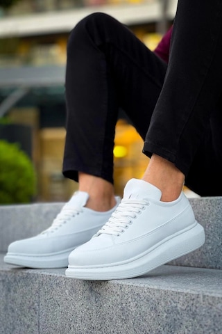 Mevese Lexa Cilt Deri Erkek Günlük Sneaker Ayakkabı - Beyaz