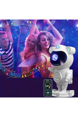 Akıllı Astronot Projeksiyon Gece Aydınlatma & Bluetooth Hoparlör Çok Renkli