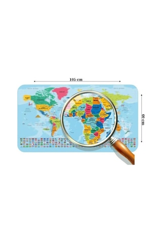 Türkiye Ve Dünya Haritası Yapışkanlı Sticker Seti 100x65cm