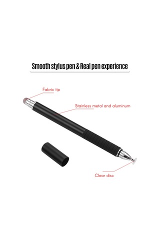 Singree 2si 1 Arada Hassas İletken Başlık Disk Uçlu Evrensel Dokunmatik Kalem Tüm Telefon Tabletler İçin Siyah 2li Paket