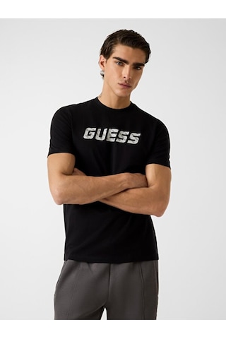 Guess Maska Bisiklet Yaka Kısa Kollu Erkek Siyah T-shirt Z6rı15ı3z14-jblk Siyah