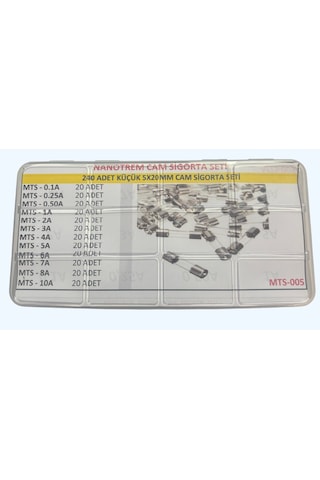 Cam Sigorta 5x20 240 Adet 12 Çeşit