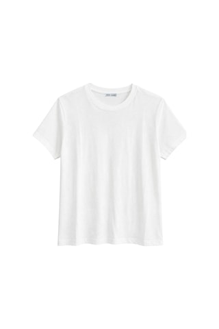Vadon 1009 Kadın Pamuklu Regular Fit Bisiklet Yaka Yumuşak Dokulu Kısa Kollu Basic T-shirt Beyaz