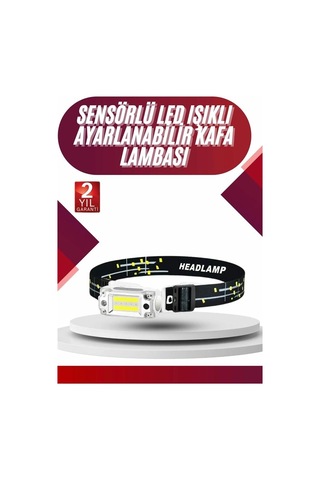 Mey İthalat Yüksek Işıklı Şarjlı Ve Sensörlü Led Kafa Lambası Kamp Lambası Çok Renkli