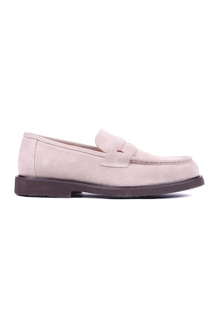 Shoetyle - Hakiki Süet Deri Bej Rengi Erkek Loafer - 250-1975 -1541