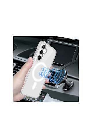 Samsung Galaxy S25 Fe 5g Uyumlu Nano Esnek Ekran Koruyucu + Magsafe Kılıf Silikon Kapak Set Şeffaf