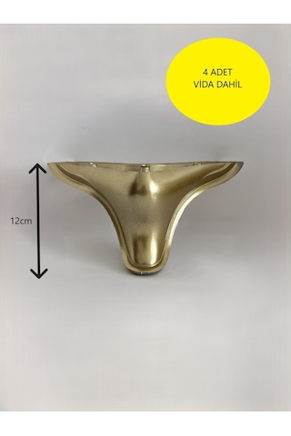 Homdep Kanepe Koltuk Tv Ünitesi Konsol Yükseltme Delta Model Plastik Ayak 12 Cm Gold - 4 Adet - Gold
