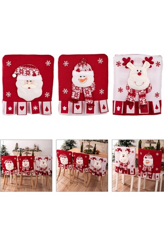 Noel İçin İdeal Elastik Sandalye Kılıfı. Yıkanabilir Kumaş, Canlı Renkler, Sandalyeleri Süslemek İçin Mükemmel.
