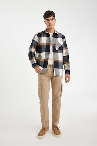 DeFacto Regular Fit Normal Kesim Kareli Oduncu Flanel Uzun Kollu Gömlek A5553AX24AUNV64 Lacivert