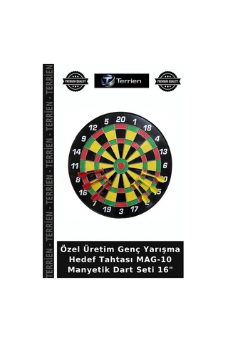 Özel Üretim Genç Yarışma Hedef Tahtası Mag-10 Manyetik Dart Seti 16"