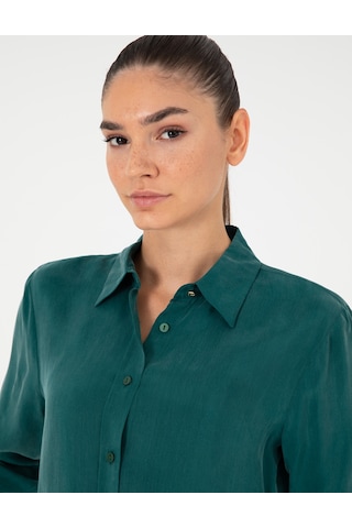 Pierre Cardin Kadın Koyu Yeşil Gömlek Desenli 50292279-vr079 Koyu Yeşil