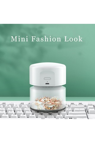 Qingmipy Usb Şarjlı Mini Masa Süpürgesi - Güçlü Emiş, 2 Hız Ayarlı, 1800mah Pil Mavi