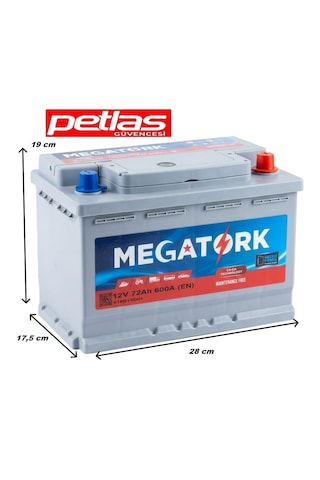 Megatork 12v 72ah 600a Standart Akü