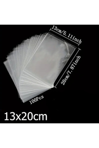 Hg Ambalaj 100 Adet 13x20 Cm Bantsız Şeffaf Opp Jelatin Poşet, Kurabiye Ve Şekerleme Poşeti