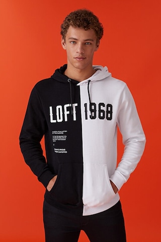 Loft Lf2031228-22k Erkek Sweat Shirt LF2031228-R8189 Beyaz - Siyah