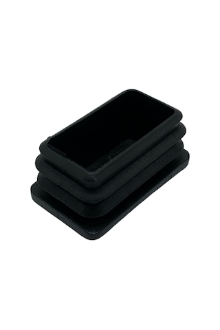 Dikdörtgen Demir Profil İç Tapa Geçme Plastik Ayak Geçme Koruma Plastiği 30mm X 20mm 8 Adet Siyah Siyah