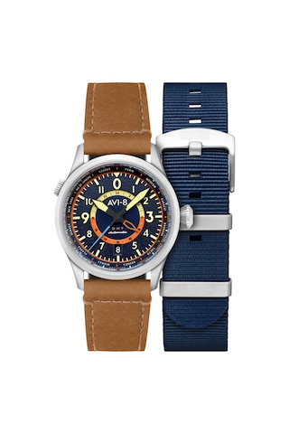 Avı-8 Flyboy Wingman Worldtimer Gmt Av-4120-01 Otomatik Erkek Kol Saati Metalik Gri