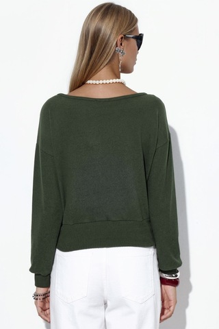 Hiccup Busem Kadın Kısa Bisiklet Yaka Sweatshirt Yeşil