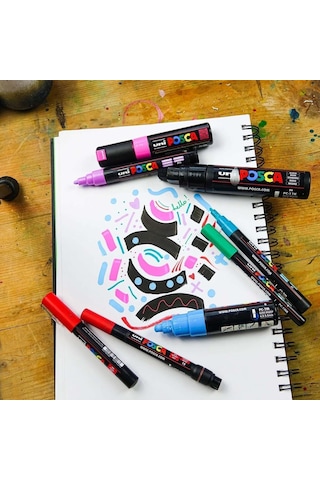 Uni Posca Markör Kalem 3m Set 0.9-1.3 Mm Keçe Uçlu Beyaz