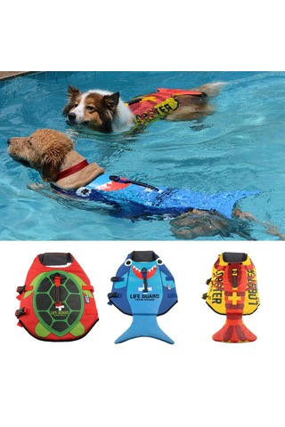 Homyl Pet Köpek Can Yeleği Yüzme Yelek Mayo Kostüm Kaplumbağa-l