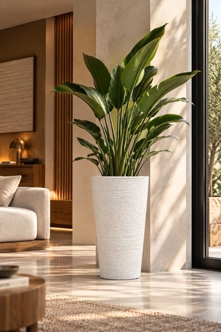 Bostann Dekoratif Saksı - Lıva 080 - 50l - Beyaz