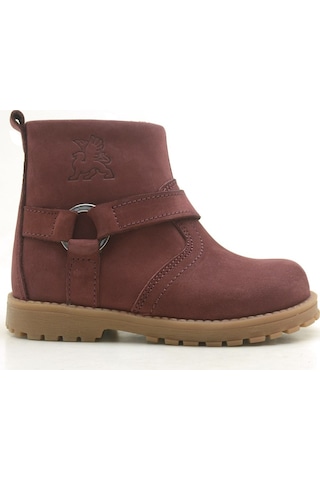 Rakerplus Hakiki Deri Fermuarlı Kürklü Unisex Bebek Bot Bordo