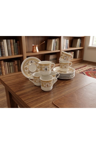 Aryıldız Cousine&culture Sema Desen6 12 Parça 6 Kişilik Kahve Fincan Takımı - 90 Ml Diğer