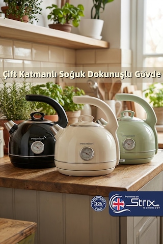 Premier Prk 1215C Retro 1.5 L Su Isıtıcısı Kettle