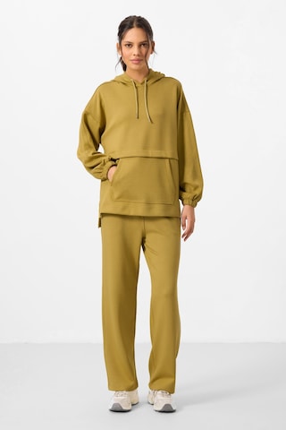 Koyu Hardal Yumuşak Dokulu Kapüşonlu Oversize Kadın Eşofman Tunik Takım - 95348 Koyu Hardal/koyu Hardal