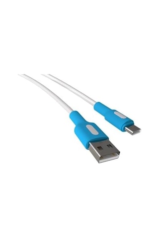 Coral Usb A-c Hızlı Şarj Kablosu Beyaz + Beyaz/mavi Uç 150 Cm