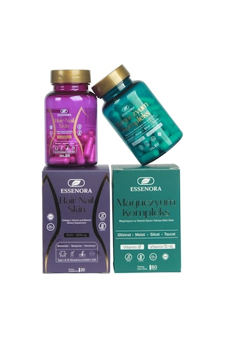 Magnezyum Kompleks 60 Kapsül + Hair Nail Skin Kolajen Biotin 30 Kapsül 2'li Set