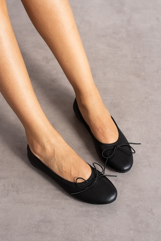 Zenneshoes Kadın Günlük Molly Leopar Yuvarlak Burun Balerin Babet Siyah Vegan