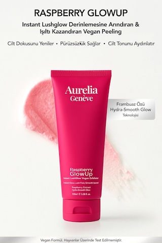 Raspberry Glowup Instant Lushglow Vegan Exfoliator Cildi Derinlemesine Arındıran & Işıltı Kazandıran Vegan Peeling 100 ML