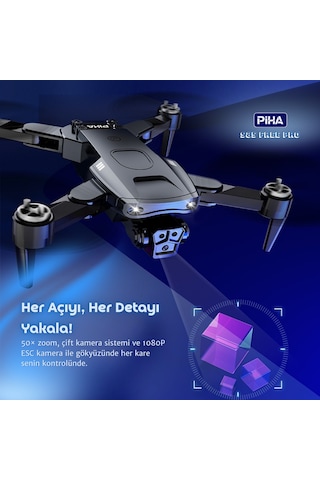 S85 Free Pro 2 Batarya, 40 Dakika Uçuş, 1080p Çift Esc Kamera, Fırçasız Motorlu Drone